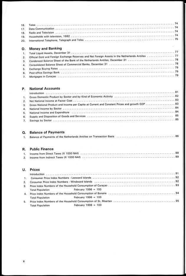 STATISTICAL YEARBOOK NETHERLANDS ANTILLES 1998 - Page x