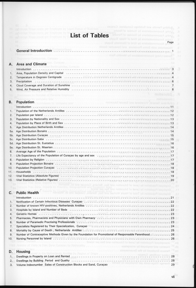 STATISTICAL YEARBOOK NETHERLANDS ANTILLES 1999 - Page vii