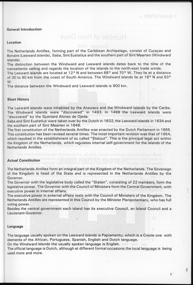 STATISTICAL YEARBOOK NETHERLANDS ANTILLES 1999 - Page 1