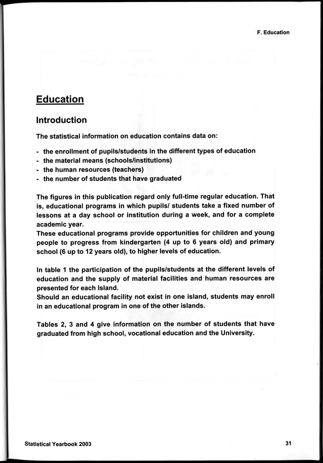 STATISTICAL YEARBOOK NETHERLANDS ANTILLES 2003 - Page 31