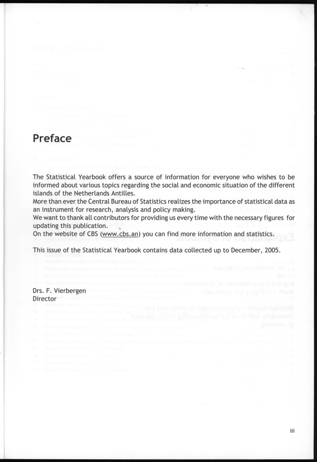 STATISTICAL YEARBOOK NETHERLANDS ANTILLES 2005 - Page iii