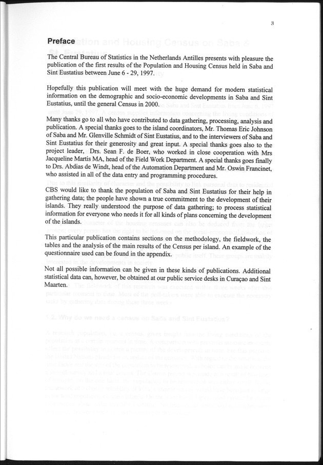 The 1997 population and housing Census in Saba and Sint Eustatius, Nederlands Antilles - Page 3
