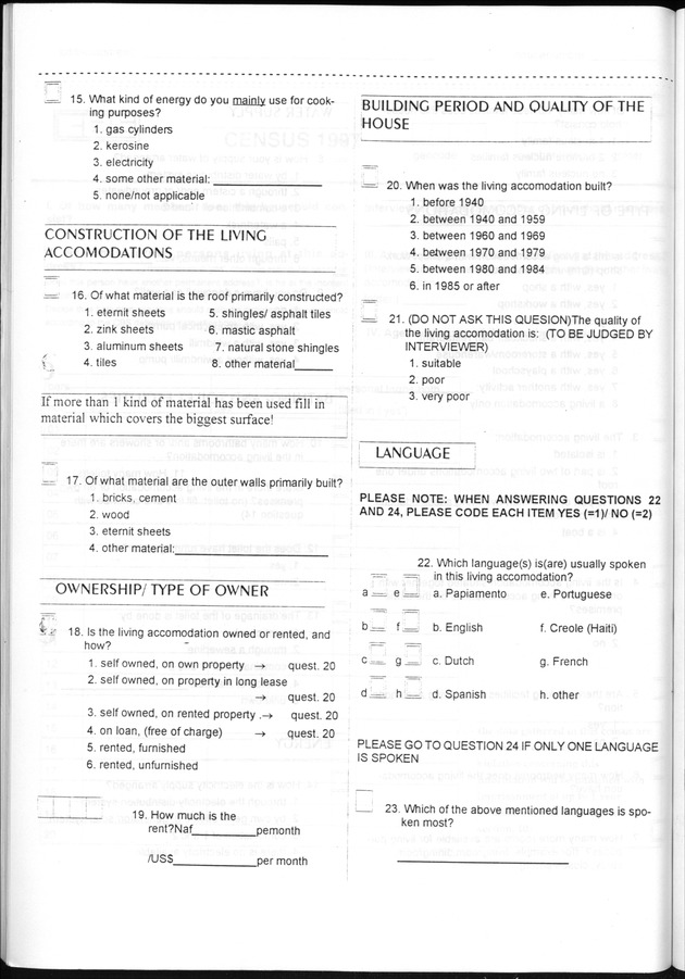 The 1997 population and housing Census in Saba and Sint Eustatius, Nederlands Antilles - Page 52