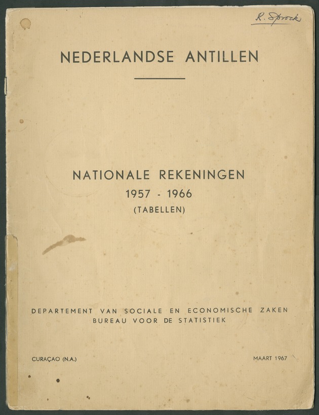 Nationale Rekeningen 1957-1966 - Front Cover