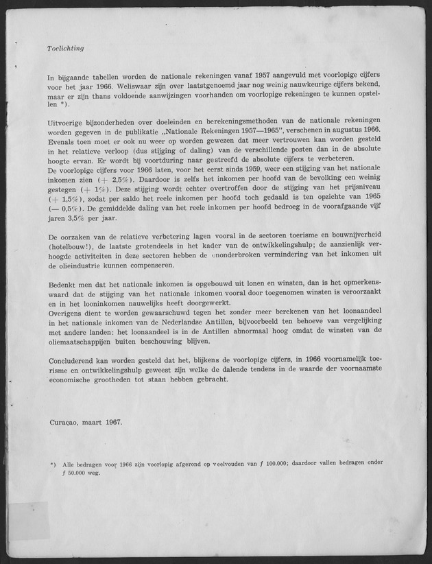 Nationale Rekeningen 1957-1966 - Toelichting
