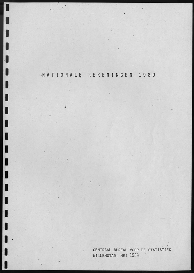 Nationale Rekeningen 1980 - Title Page