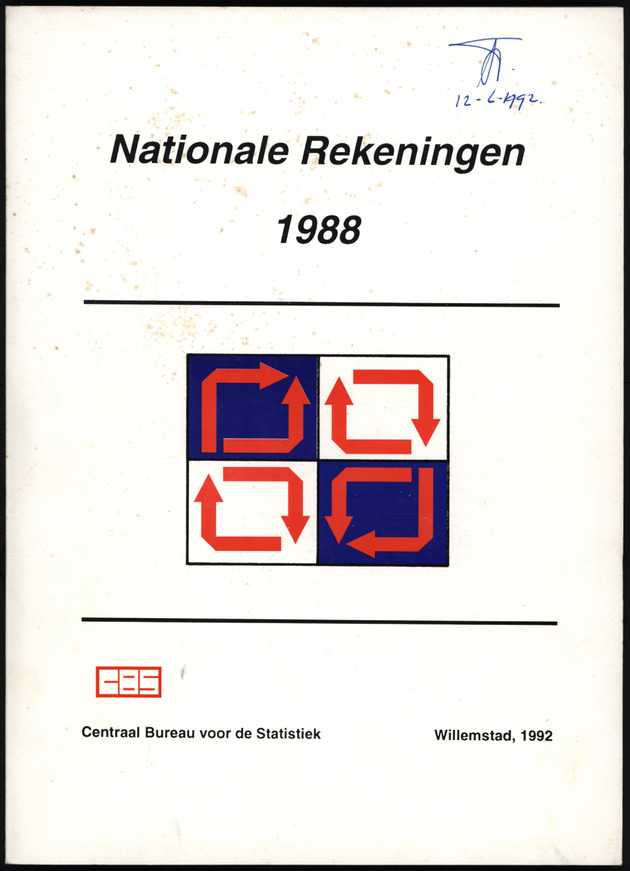 Nationale Rekeningen 1988 - Front Cover