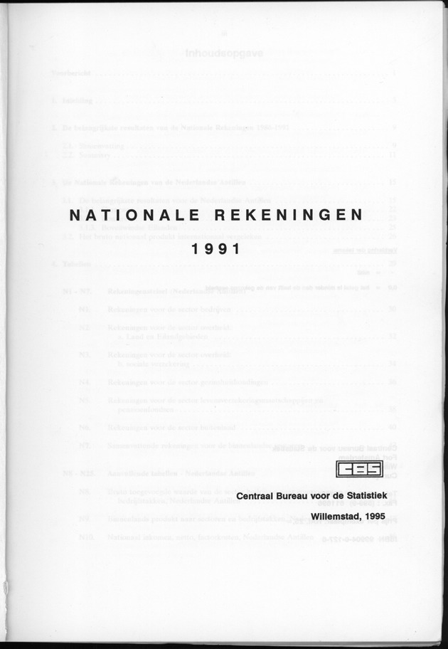 Nationale Rekeningen 1991 - Title Page