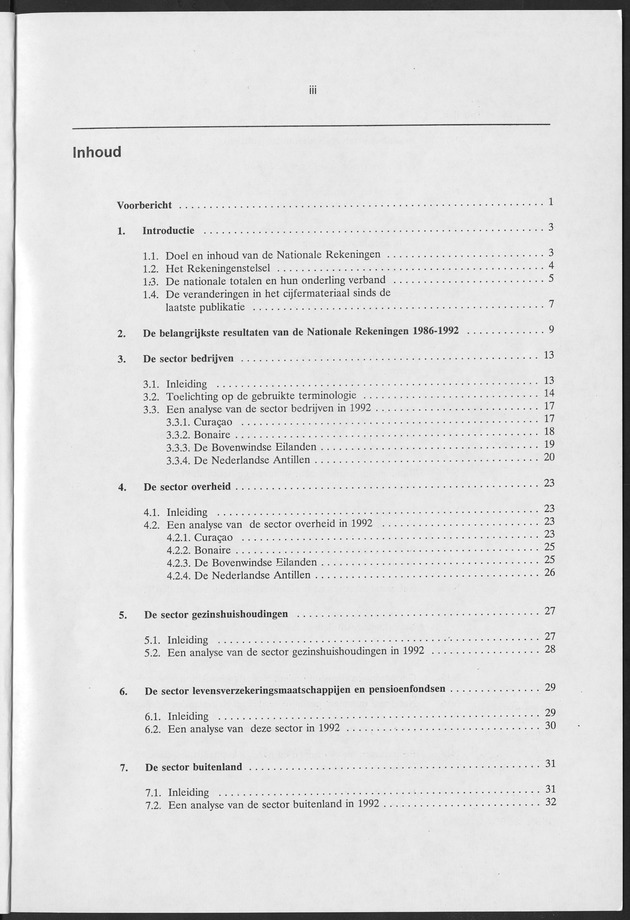 Nationale Rekeningen Nederlandse Antillen 1992 - Page iii