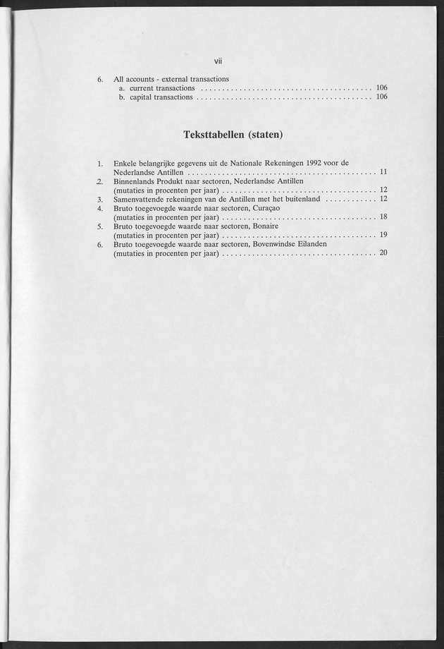 Nationale Rekeningen Nederlandse Antillen 1992 - Page vii