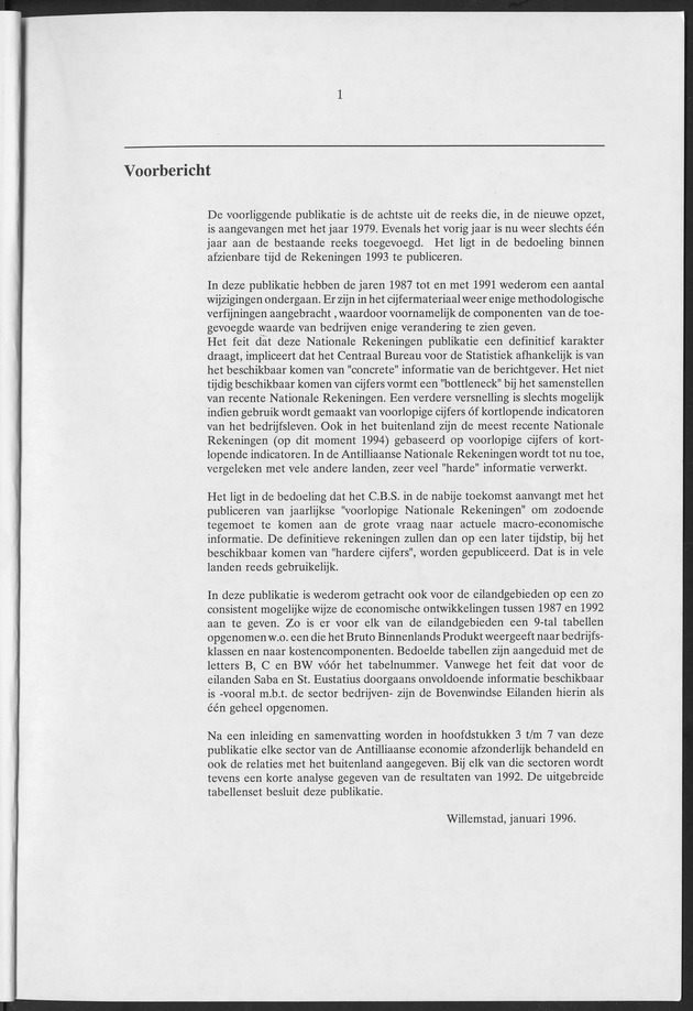 Nationale Rekeningen Nederlandse Antillen 1992 - Page 1