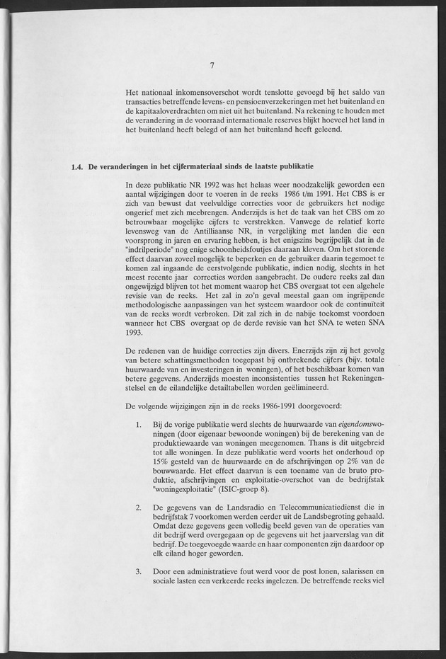 Nationale Rekeningen Nederlandse Antillen 1992 - Page 7