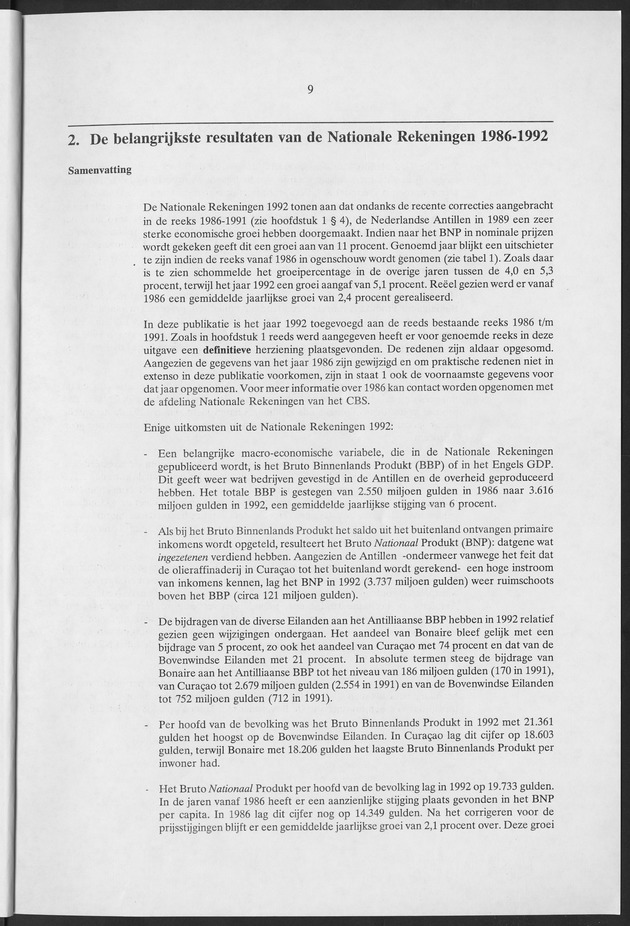 Nationale Rekeningen Nederlandse Antillen 1992 - Page 9
