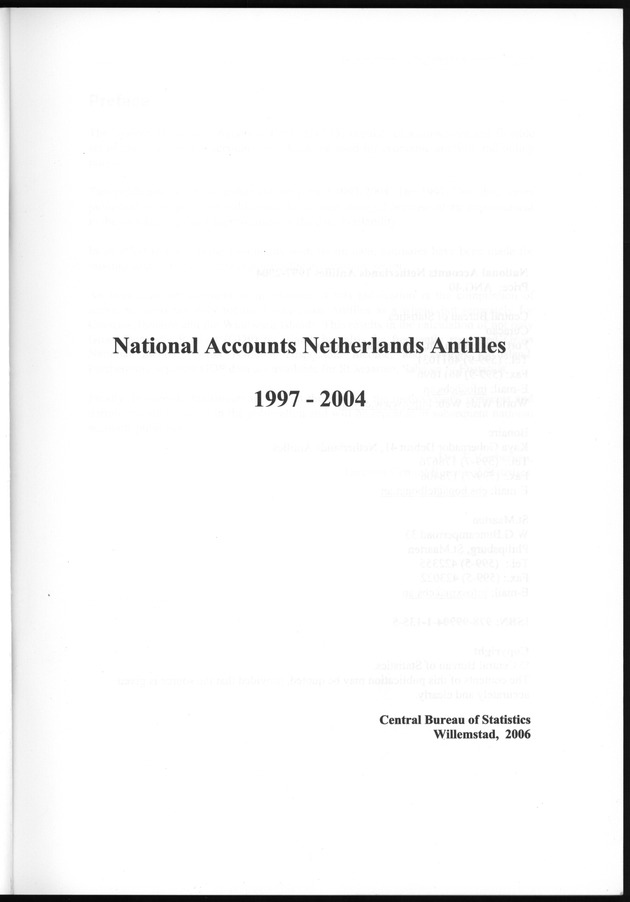National Accounts Netherlands Antilles 1997-2004 - Title Page