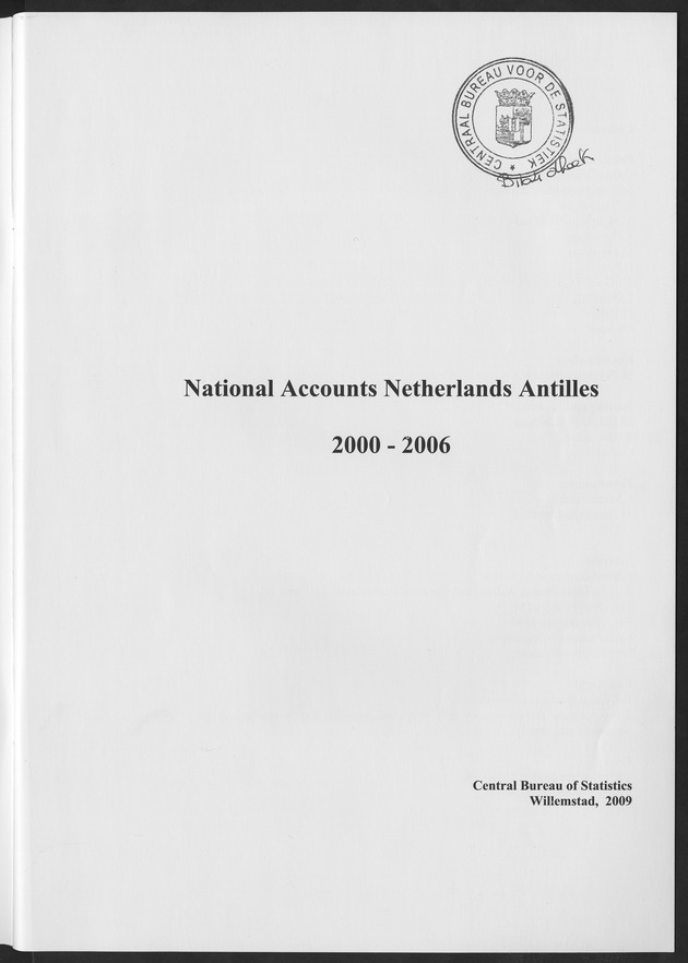 National Accounts Netherlands Antilles 2000-2006 - Title Page