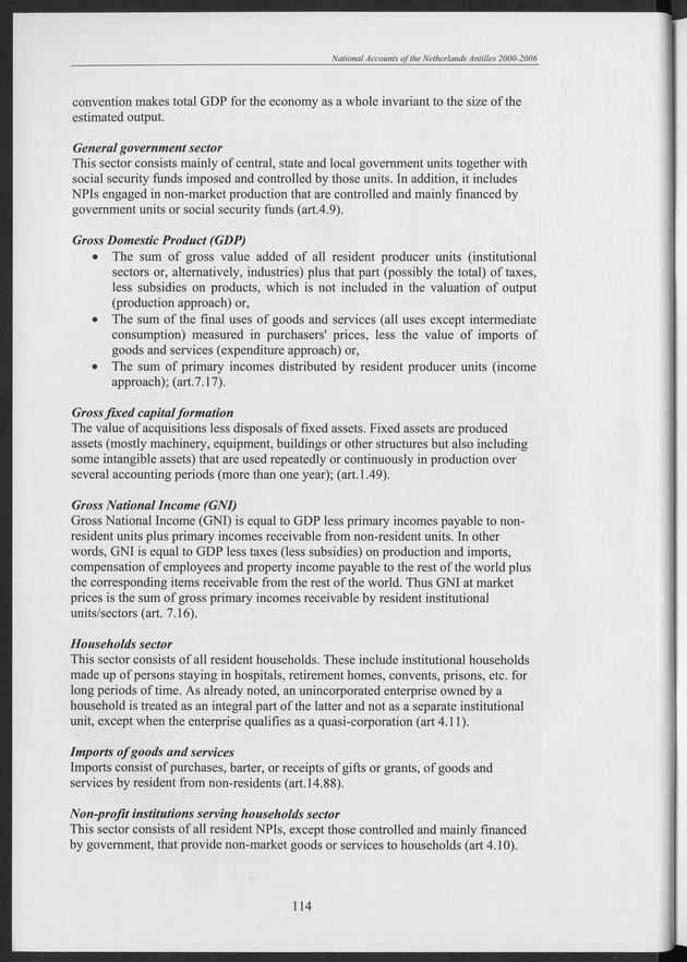 National Accounts Netherlands Antilles 2000-2006 - Page 114