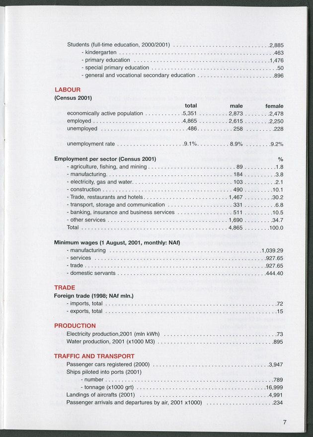 STATISTICAL ORIENTATION 2001 - Page 7