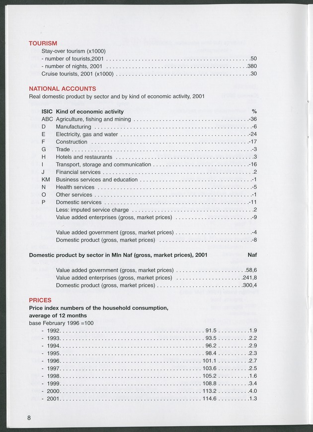 STATISTICAL ORIENTATION 2001 - Page 8