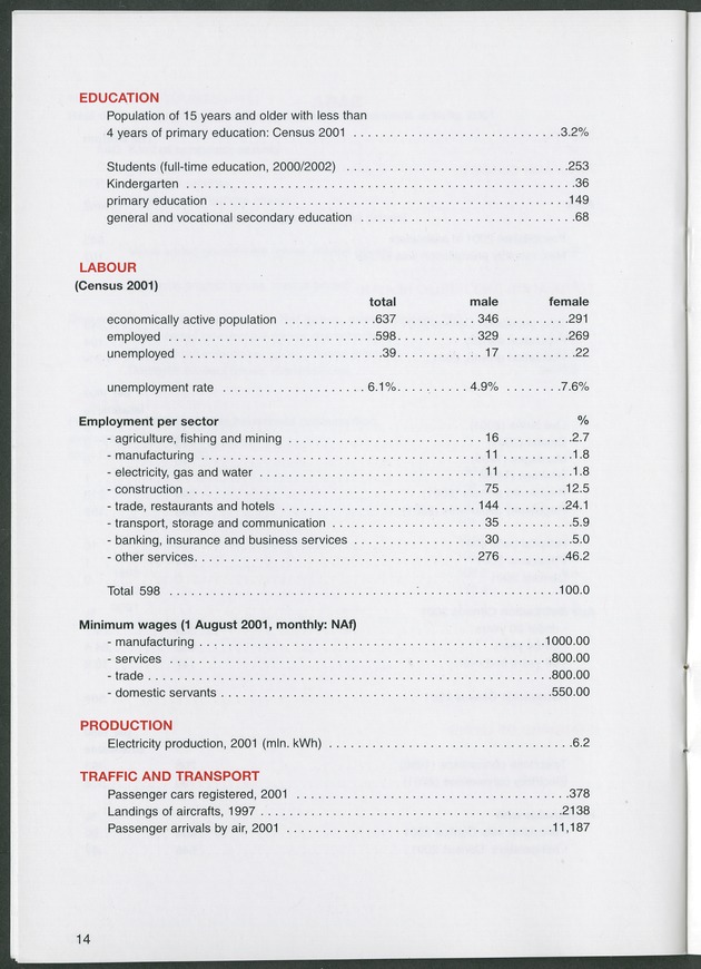 STATISTICAL ORIENTATION 2001 - Page 14