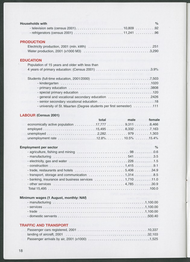 STATISTICAL ORIENTATION 2001 - Page 18