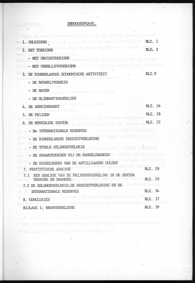 Economisch Profiel April 1979, Nummer 4 - Inhoudsopgave