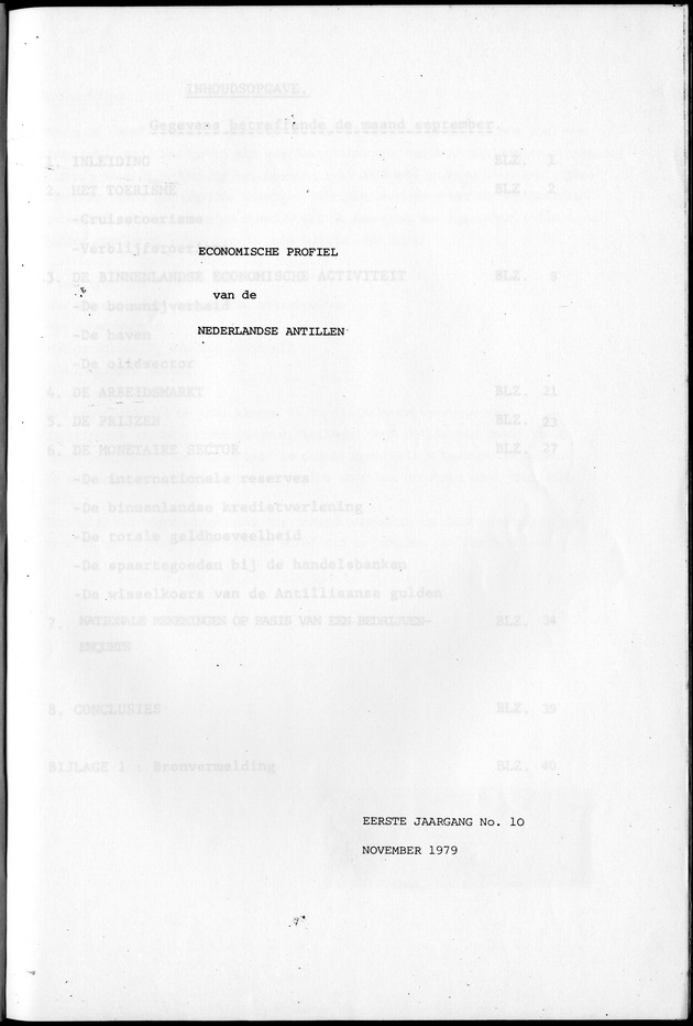 Economisch Profiel November 1979, Nummer 10 - Title Page