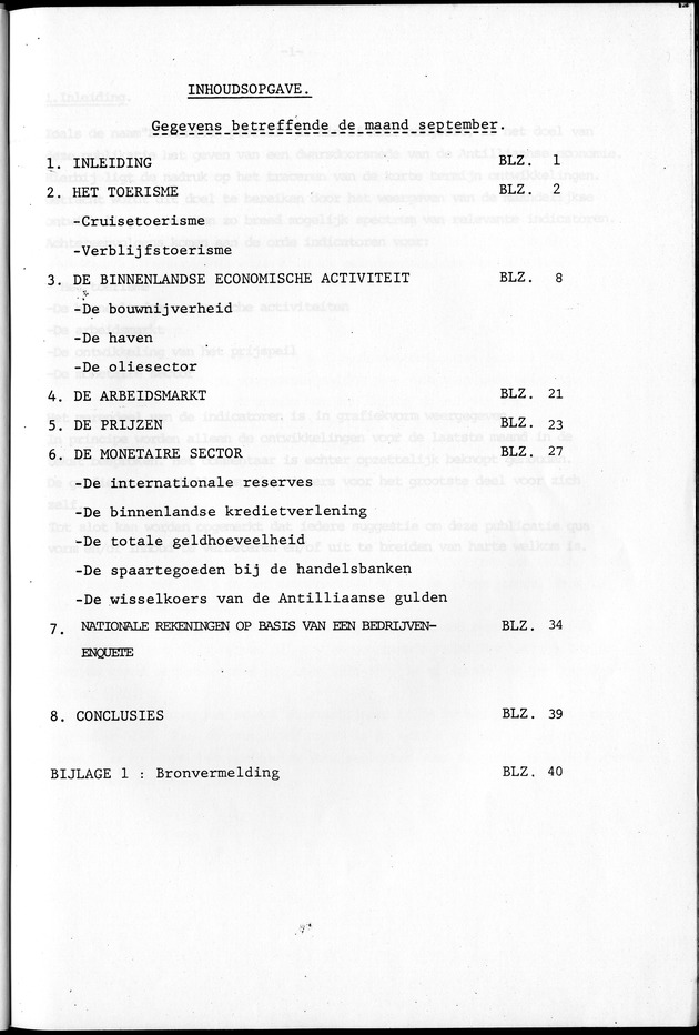 Economisch Profiel November 1979, Nummer 10 - Inhoudsopgave