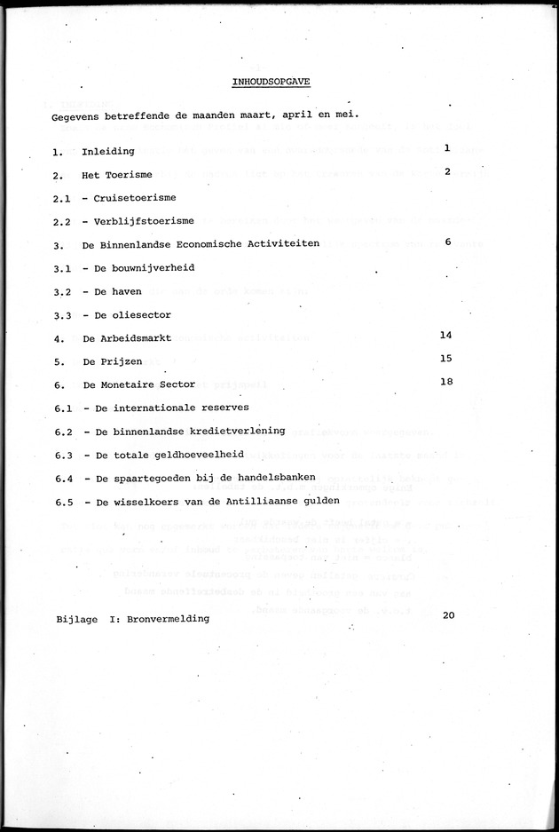 Economisch Profiel Juni 1980, Nummer 4+5+6 - Inhoudsopgave
