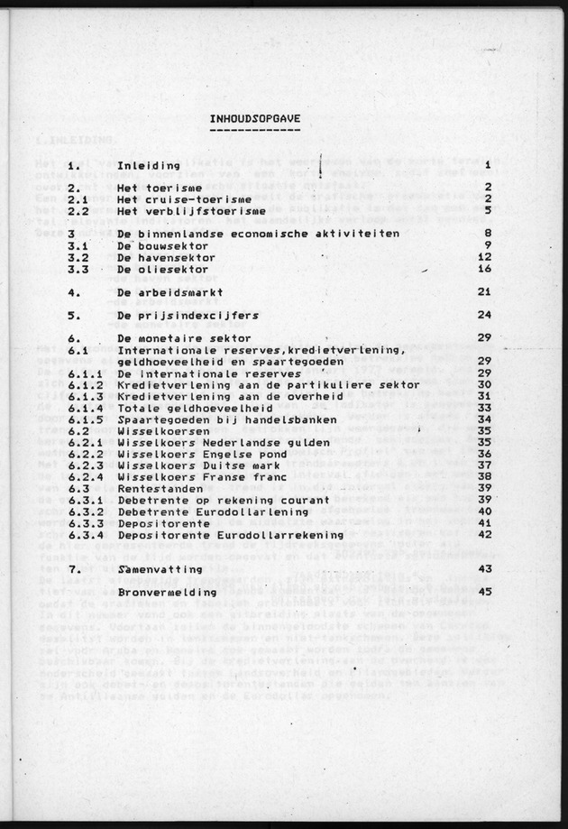 Economisch Profiel Juli/Augustus/September 1984, Nummer 3+4+5 - Inhoudsopgave