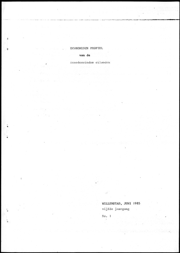 Economisch Profiel Juni 1985, Nummer 1 - Title Page