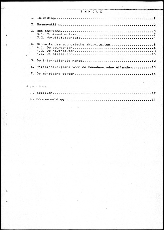 Economisch Profiel Juni 1985, Nummer 1 - Inhoud