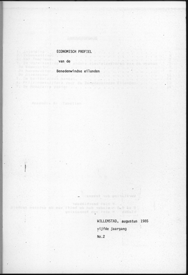 Economisch Profiel Augustus 1985, Nummer 2 - Title Page