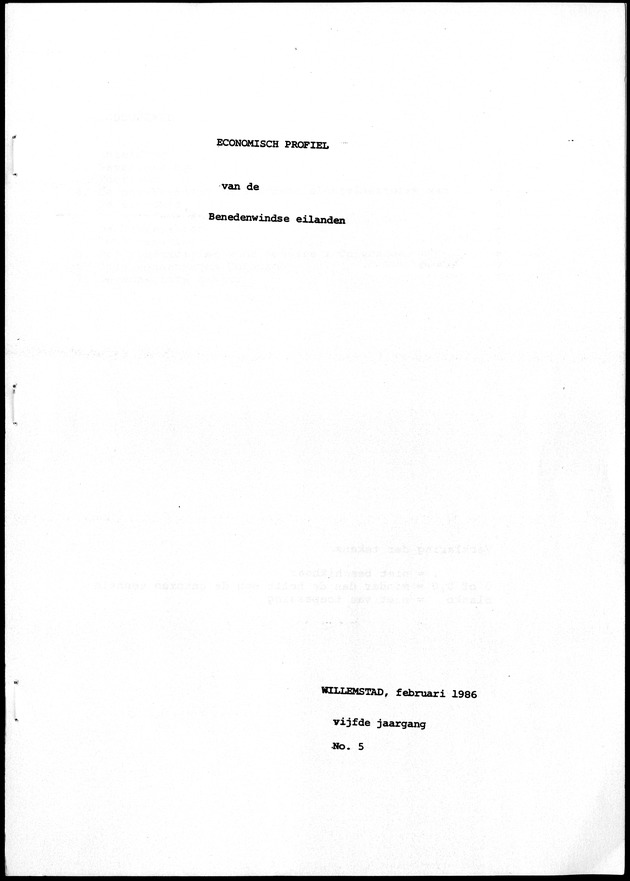 Economisch Profiel Februari 1986, Nummer 5 - Title Page
