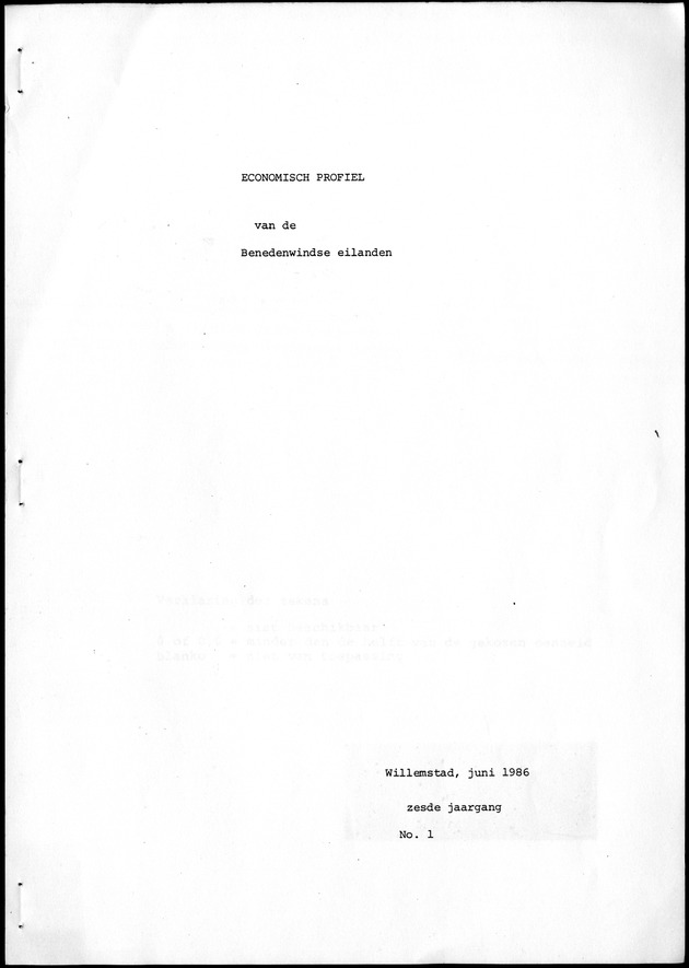 Economisch Profiel Juni 1986, Nummer 1 - Title Page