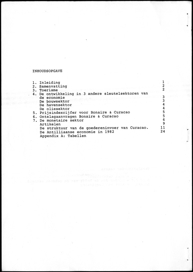 Economisch Profiel Juni 1986, Nummer 1 - Inhoudsopgave