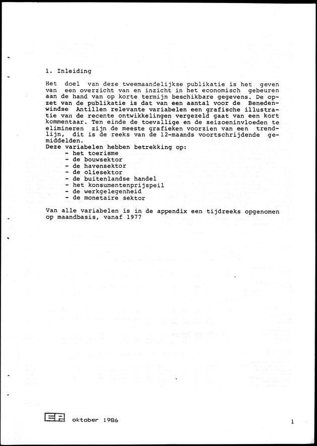Economisch Profiel Oktober 1986, Nummer 3 - Page 1