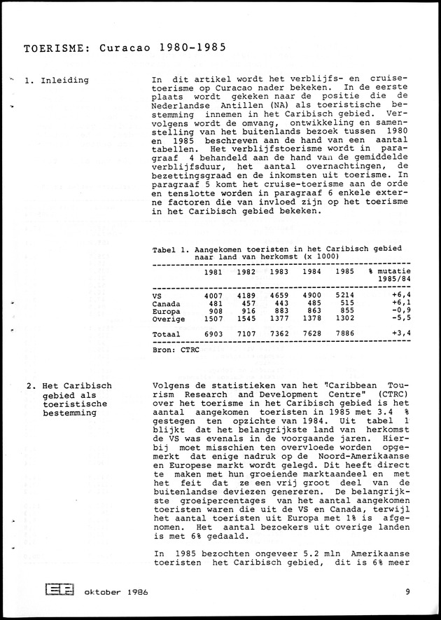 Economisch Profiel Oktober 1986, Nummer 3 - Page 9