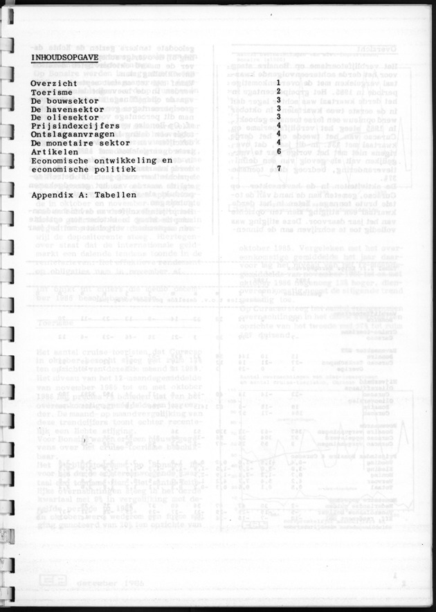 Economisch Profiel December 1986, Nummer 4 - Inhoudsopgave