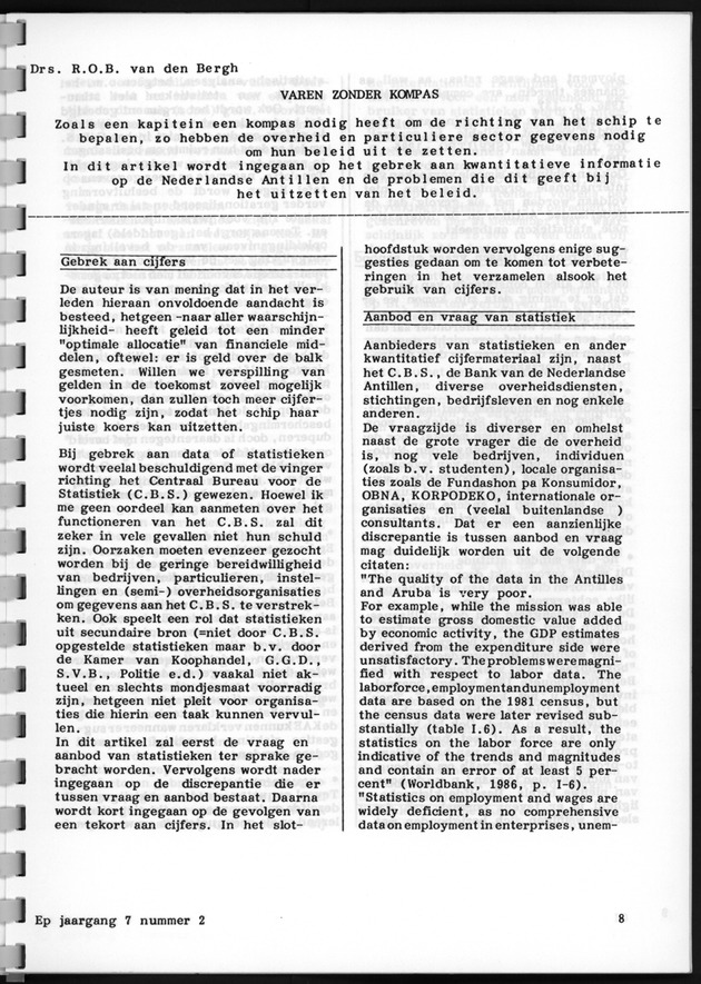 Economisch Profiel Augustus 1987, Nummer 2 - Page 8