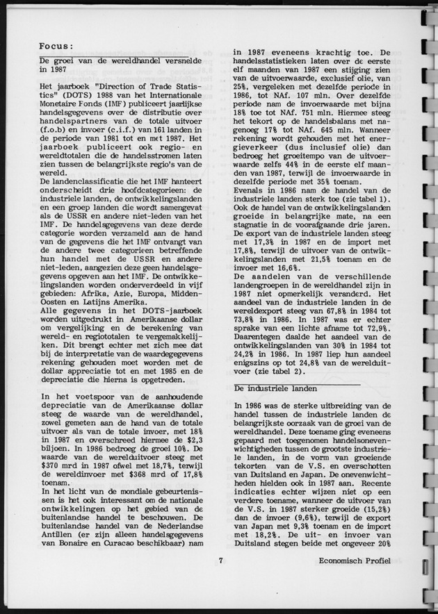 Economisch Profiel Oktober 1988, Nummer 3 - Page 7