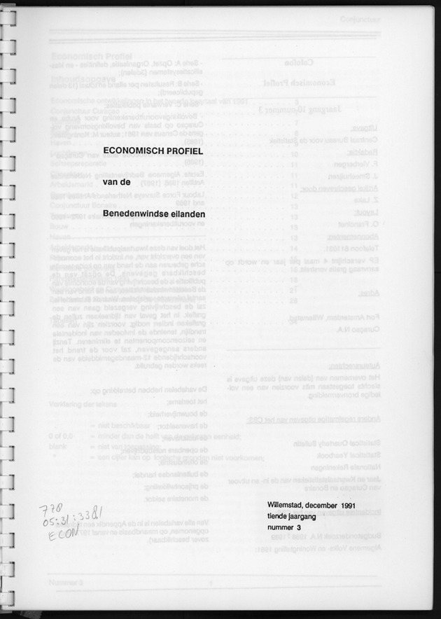Economisch Profiel December 1991, Nummer 3 - Title Page
