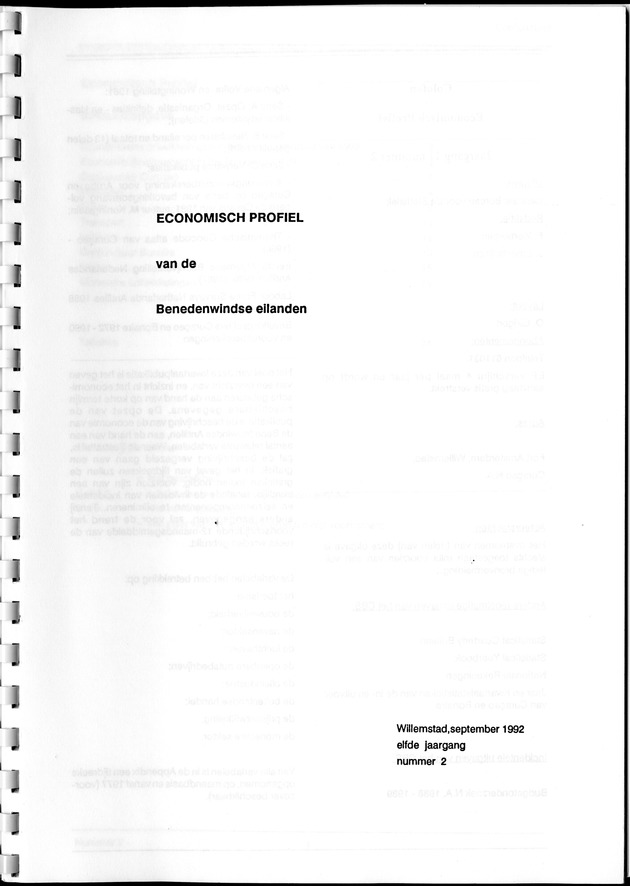 Economisch Profiel September 1992, Nummer 2 - Title Page