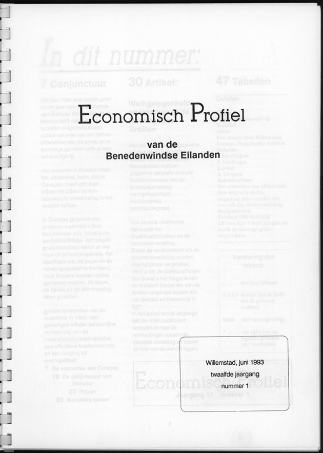 Economisch Profiel Juni 1993, Nummer 1 - Title Page