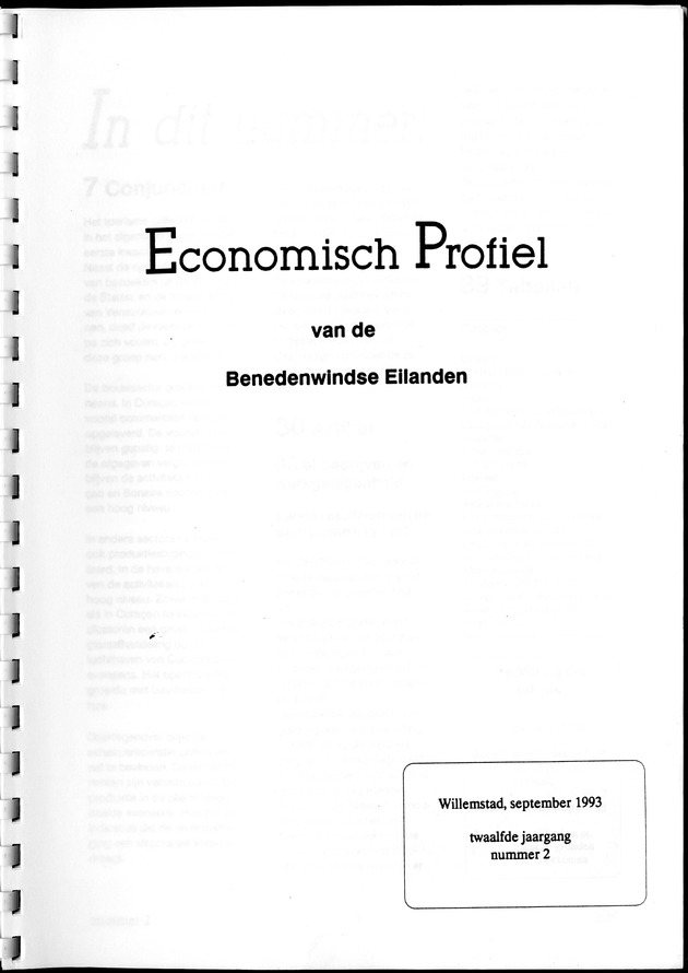 Economisch Profiel September 1993, Nummer 2 - Title Page