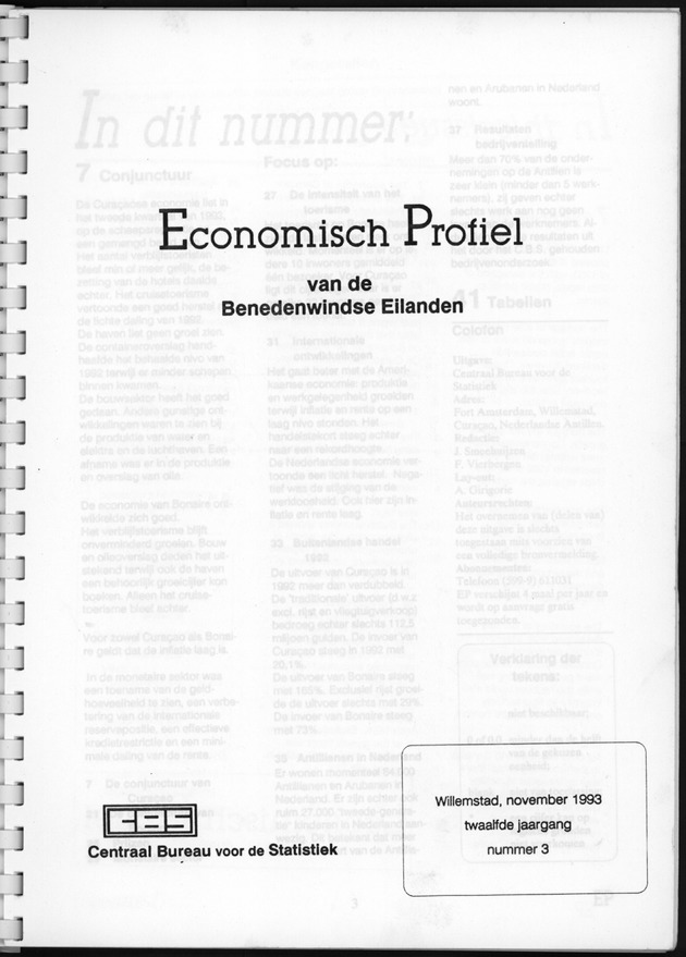 Economisch Profiel November 1993, Nummer 3 - Title Page