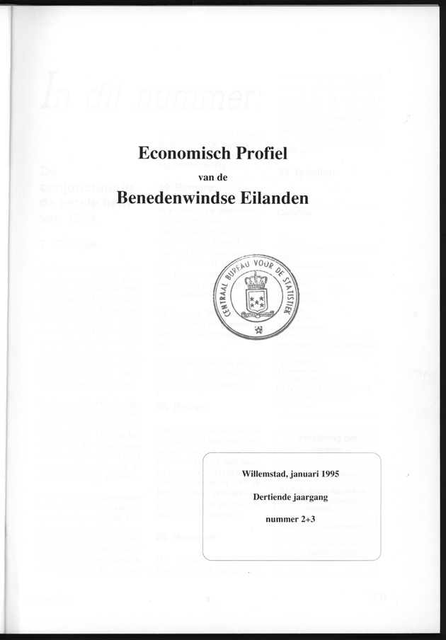 Economisch Profiel Januari 1995, Nummer 2+3 - Title Page