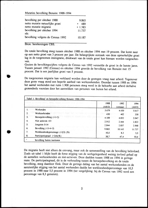 Arbeidskrachten Onderzoek Bonaire en Curacao 1994 - Page 2