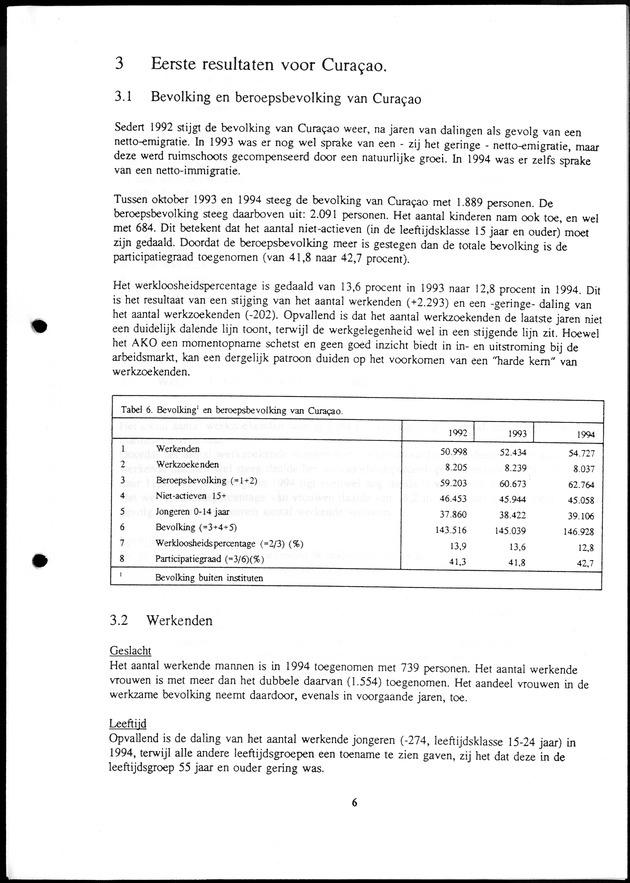 Arbeidskrachten Onderzoek Bonaire en Curacao 1994 - Page 6