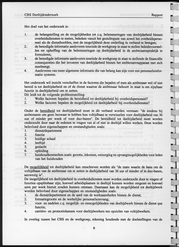 CBS onderzoek Deeltijdarbeid 1994 - Page 8