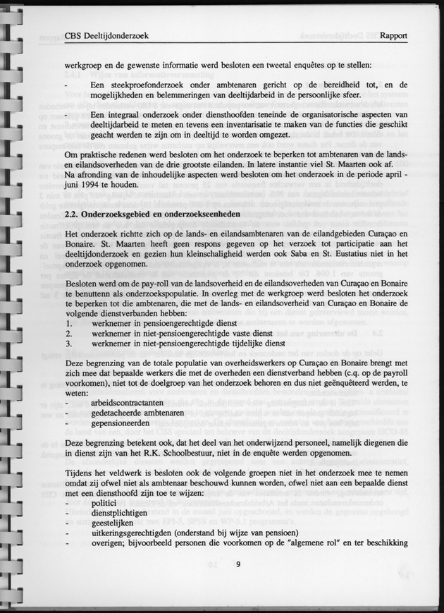 CBS onderzoek Deeltijdarbeid 1994 - Page 9